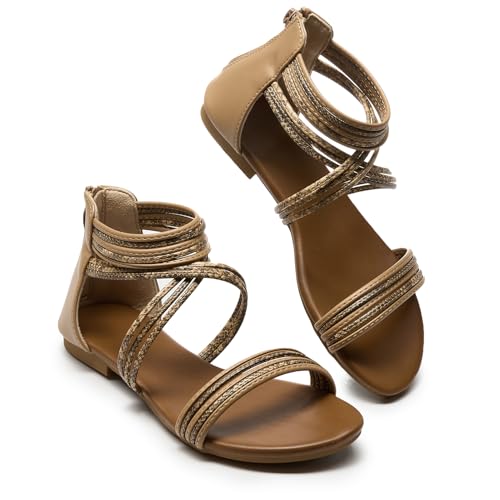 youngshow Women's Sandals Elastic Strappy String Thong Ankle Strap Flip Flops Summer Beach Gladiator Shoes Black2