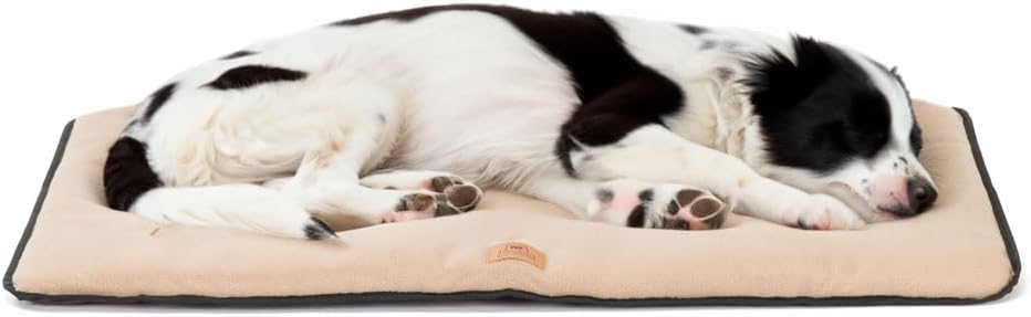 Ferplast Dog Bed Dog Cushion Dog Bed Medium Double Sided Scratch-Proof and Waterproof Fabric, Warm Microfleece 30° Machine Washable Dog Mattress 83 x 50 x 3,5 cm.Brown
