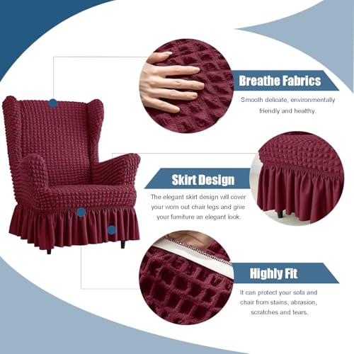 Housse de chaise à dossier ailé protège les meubles de style