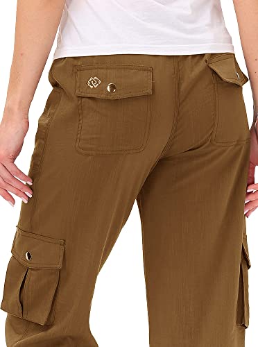 Image of MoFiz Womens Capris with Pockets Loose Fit Casual Capri Pants Dressy Lightweight Ladies Baggy Cargo Pants for Hiking