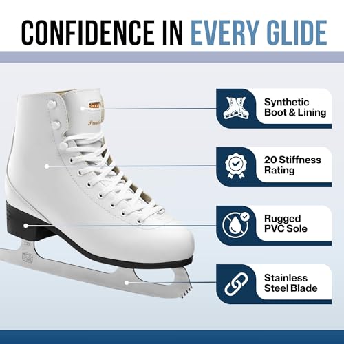 Roces Women’s Paradise Figure Ice Skates, Reinforced Nylon Upper, Comfortable Anatomic Padding & Stainless Steel Blades, Durable Everyday Ice Skates, White by ROCES - Image 5