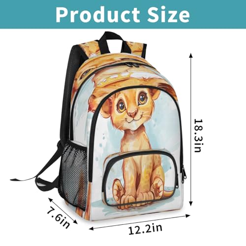 Cartoon Lion King Large Capacity Backpack, 18 Inch Multi Pocket Laptop iPad Tablet Backpacks Business Travel Hiking Daypack Casual Rucksack for Women Men Gifts2