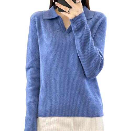 Women's V-Neck Pullover Sweater Long Sleeve Warm Casual Knitted Jumper