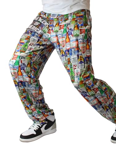 BRIEF INSANITY Funny Beer Lounge Pajama Pants for Men and Women | Iconic Beer Print Bottoms - Funny Loungewear Pants (S-XXL)2