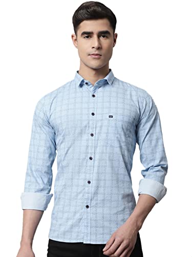 Image of Majestic Man Cotton Checkered Slim Fit Casual Shirt For Men
