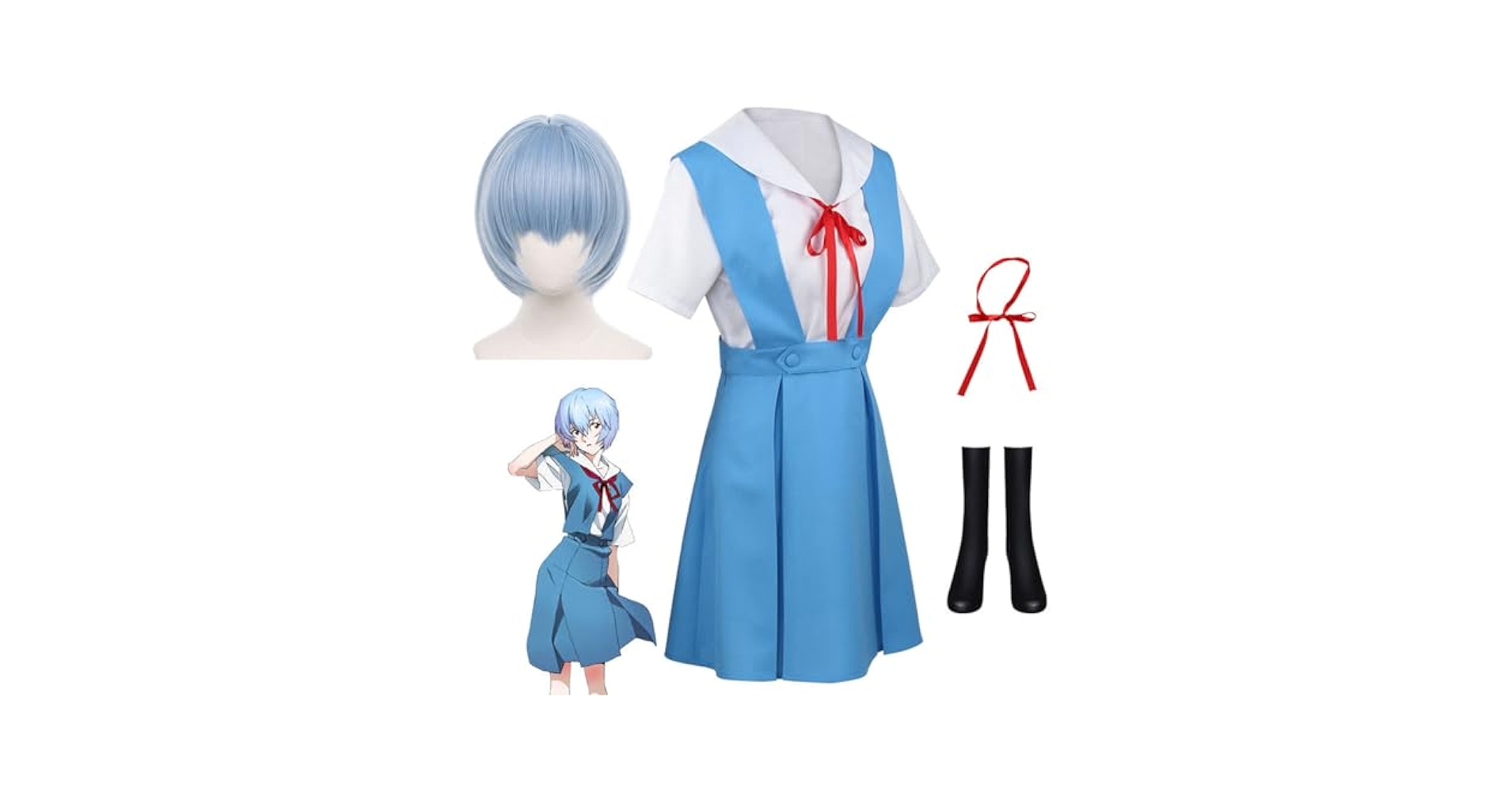 【新品未使用品】エヴァンゲリオン 綾波レイ セーラー服コスプレ衣装 ウィッグ付き Amazon.co.jp: 新世紀エヴァンゲリオン 綾波レイ コスプレ衣装