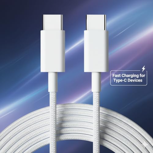 Image of HANYCONY 20W PD USB-C Charger with C to C Nylon Cable | Fast Charging for iPhone 16 15 Pro Max iPad Pro Air 5 Mini | Supports 27W Power Delivery | Original Charging Speed