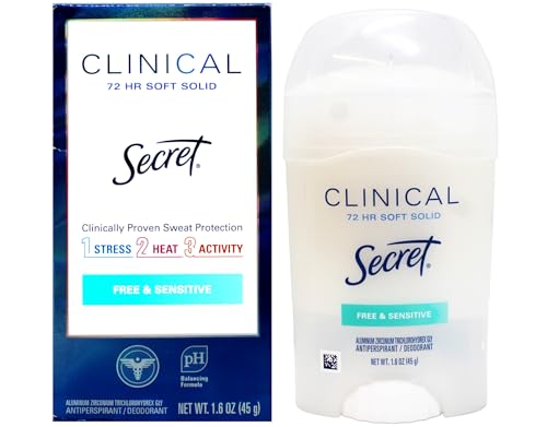 Secret Clinical Strength Anti-Perspirant Deodorant, Sensitive Skin, 1.6 oz (Pack of 11)