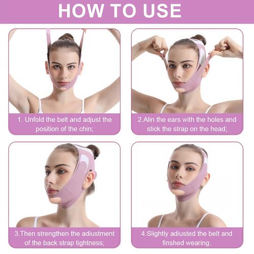face lift prevent sagging chin up mask v shaped face mask chin strap for sleeping v-line maskjawline shaperlilacm