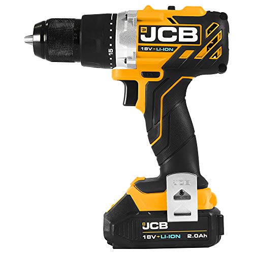 JCB Akku Bohrschrauber 18BLDD (18V, 2x 2,0 Ah Li-Ionen Akkus, Ladegerät, Bürstenlos, Drehmoment 65 Nm, 2-Gang-Getriebe… – Bild 4