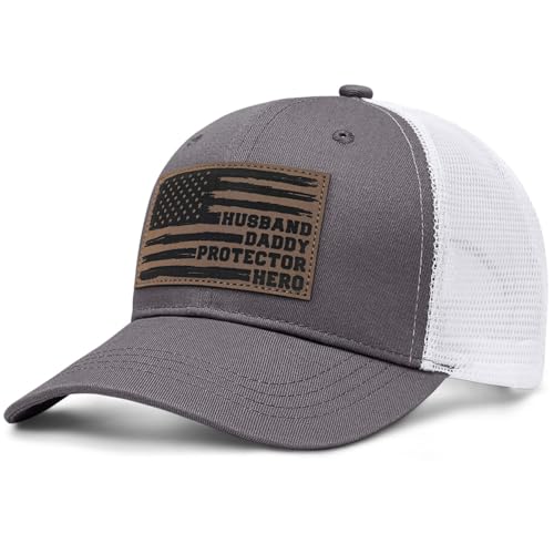 Image of Fathers Day Dad Papa Gifts from Daughter Son Wife, Unique Men's Hat for Dad Grandpa Husband, Leather Pattern Baseball Cap