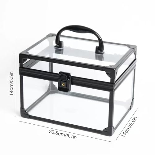 Coffret rangement maquillage transparent avec poignée, cadeau idéal - 3