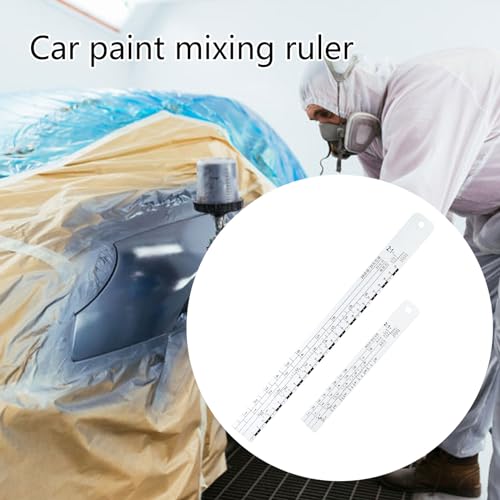 Regla para mezcla de pintura automotriz, herramienta de medición en acero inoxidable, regla para pintura de auto, calibrador de espesor de recubrimiento miniatura 2