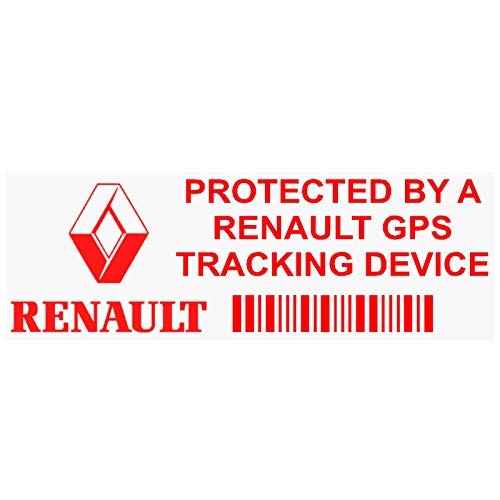 Lot de 5 autocollants Renault rouges de sécurité pour fenêtre de véhicule - 87 x 30 mm - Avertissement de suivi GPS Cover