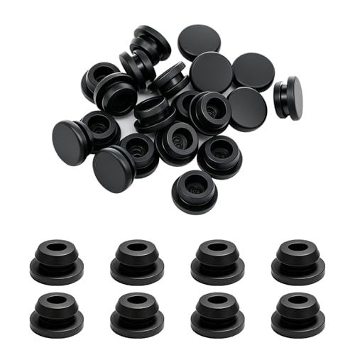 Image of 20PCS 5 /16inch Silicone Hole Plug Rubber Plugs for Holes, 8mm Rubber Plug Black DD044-8B