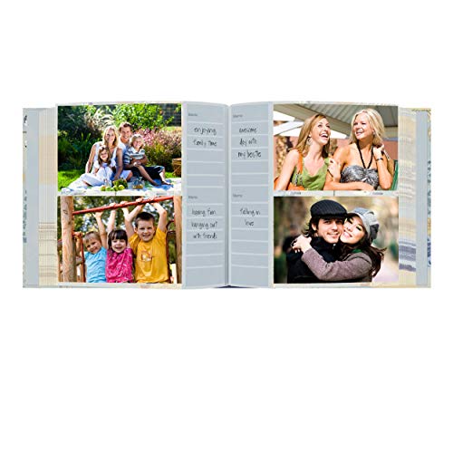 Álbum de fotos Pioneer Bella con cubiertas de tela y marco de cinta, diseño bidireccional con memo, color cielo, capacidad para 200 fotos de 4x6 pulgadas (2 por página) miniatura 3