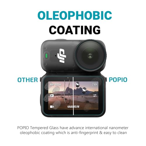 Image of POPIO Military-Grade Gorilla Tempered Glass Compatible for DJI Osmo Nano Action Camera Screen Tempered Glass | Edge-to-Edge Coverage | Pack Of 2