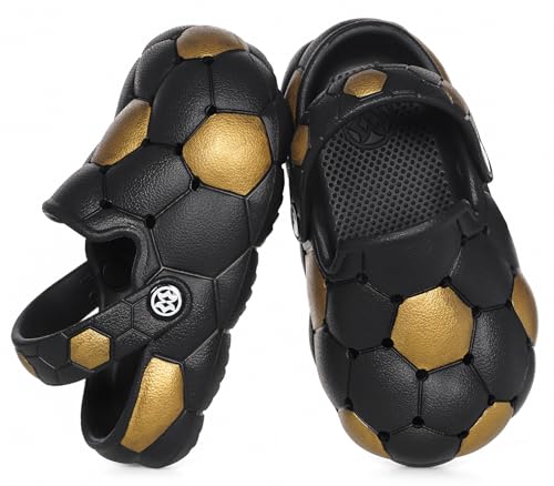 KUKTO Kids Boys Girls Soccer Football Basketball Clogs Little Kids Sports Clogs Slip On Sandals Lightweight Breathable Non-Slip Summer Beach Garden Shoes