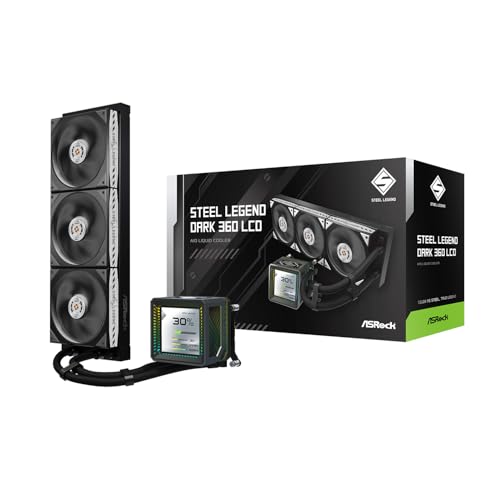 Amazon | ASRock 水冷クーラー Steel Legend Dark 360 LCD 360mm
