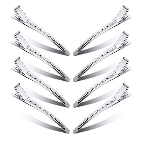 Ancefine 24 Pieces Stainless Steel Curl Clips Duck Bill Sectioning Clips Alligator Hair Clips