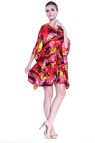 Image of Hawaii Hangover Family Matching Hawaiian Clothes, Sunset Red | Family matching Hawaiian outfits, Sunset Red, lightweight rayon, machine washable, tropical floral print, luaus, cruises