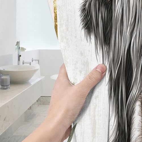 Rideau de douche grand format anti projections pour baignoire 3D