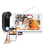 ACEBELL WiFi 1080P Visiophone sans Fil, Interphone Vidéo sans Fil avec Écran Tactile 8'', Sonnette avec Caméra, Vision Nocturne, Détection de Mouvement, Contrôle de l'application