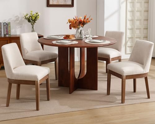 Kitchendiningroomchairssetof4modernlinenfabricupholstereddiningchairswithwoodlegsfarmhousearmlesskitchenchairs18wideaccentsidechairsfordiningroomlivingroombeige Urban Country Home Decor Kitchen dining room chairs set of 4 modern linen fabric upholstered dining chairs with wood legs farmhouse armless kitchen chairs 18 wide accent side chairs for dining room living room beige urban country home decor