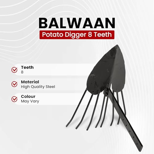 Image of BALWAAN Krishi Potato Digger for All Types of Power Weeder | 8 Teeth | Power Weeder Attachment | Heavy-Duty|PD-80