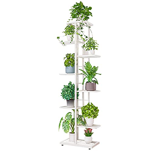 Scaffale verticale per piante a più livelli in metallo robusto con supporto per vasi da fiori e scaffale per riporre vasi per interni ed esterni, giardino, balcone, patio, vaso per piante in vaso