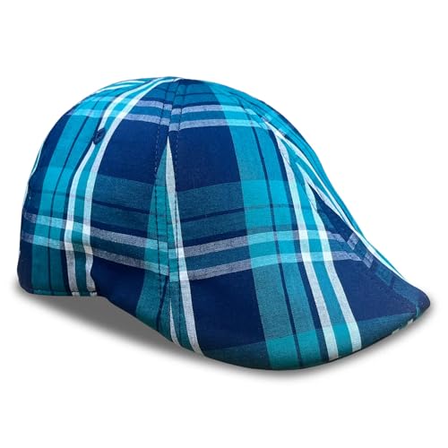 The Original Boston Scally Cap - The Sweetwater Newsboy Flat Cap - 6 Panel Cotton Fitted Hat for Men - Tealwater - ML