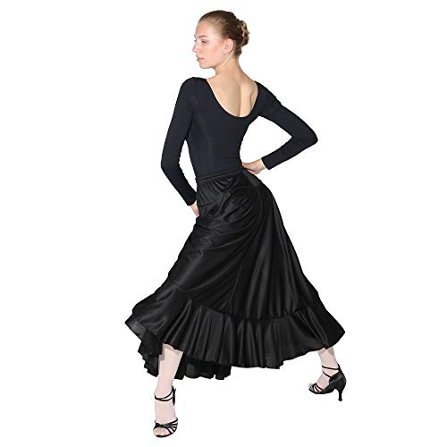 Danzcue Womens Full Circle Flamenco Dance Skirt Black XL