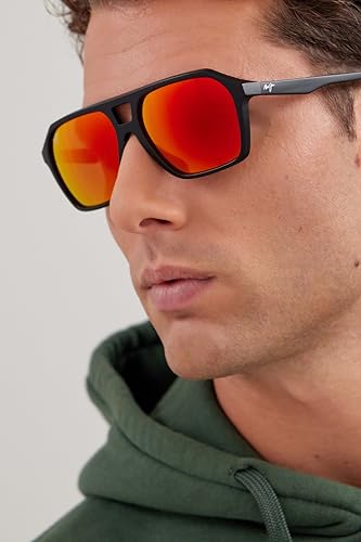 Image of Maui Jim Polarized Men's Wedges Aviator Sunglasses