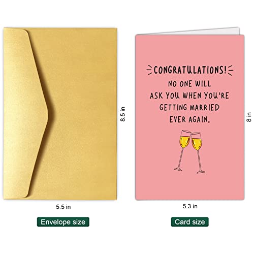 Funny Wedding Card, Congratulations Engagement Card, Bridal Shower Card, Bachelorette Party, No One Will Ask You When You're Getting Married Ever Again #TOP1