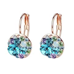 Blue Green Crystals/Rose Gold-tone