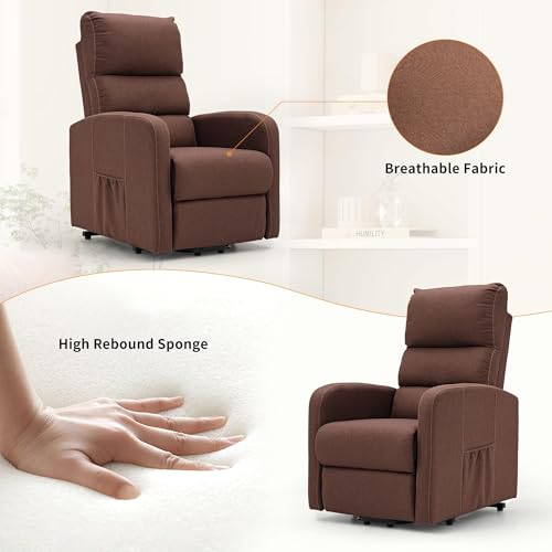 Sillón eléctrico reclinable color piel con elevador miniatura 3