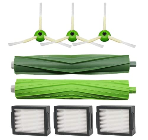 Goodsby 7 Pack Replacement Parts Kit For iRobot Roomba e, i and j Series E5 E6 i1 i1+ i3 i3+ i4 i4+ i6 i6+ i7 i7+ j7 j7+ i8 i8+ Plus, 1 Pair Roller Brushes, 3 Side Brushes With Bolts, 3 HEPA Filters