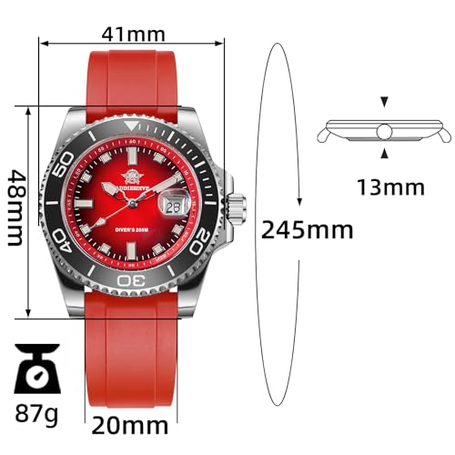 Image of ADDIESDIVE 41MM Men's Quartz Watch Stainless Steel Bracelet Dive Watch