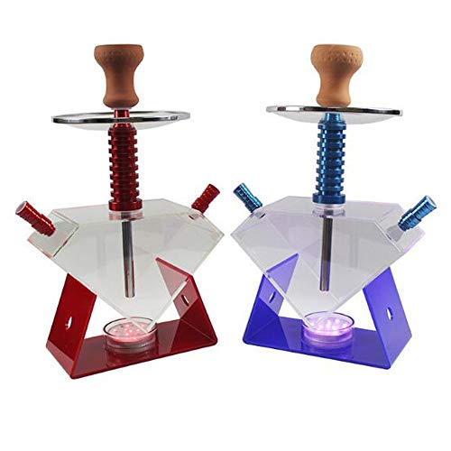 GAO-bo Shisha Set, LED Shisha, 2 Schlauch-Eimer LED-Lights und tragbares Hukahn-Set, einfach zu montieren und sauber für… – Bild 2