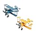 TOYANDONA 2Pcs Aereo Arredamento Vintage Mini Metallo Decorativi Aeroplano Modello per Bambini Gioco Puntelli Foto Desktop Decor (Blu Giallo)