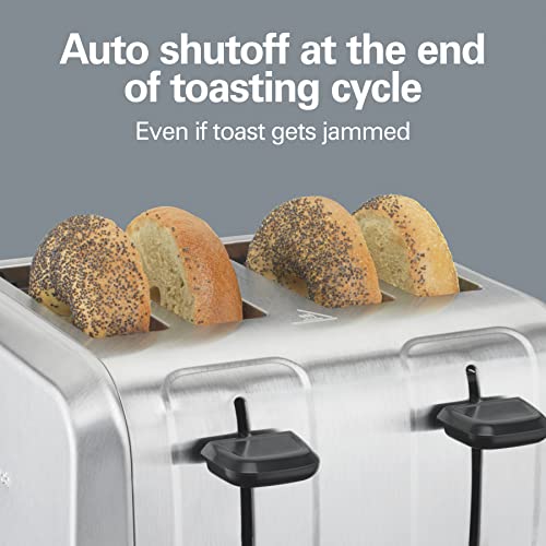 Hamilton Beach 4 Slice Toaster With Extra Wide Slots For Bagels, Shade Selector, Toast Boost, Slide-Out Crumb Tray, Auto-Shutoff And Cancel Button, Brushed Stainless Steel (24910) #TOP4