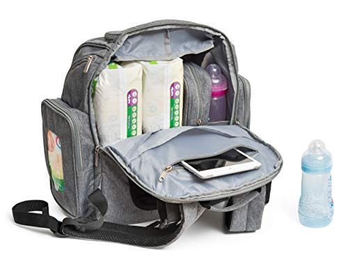 Baby Bag for Girls Diaper Bag with Changing Pad -Baby Bags for Boys Water-Resistant Large Maternity Bag Backpack - Stylish Grey and Durable for Men and Women - Gray