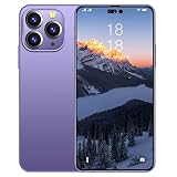 i14proMax 6,7 Pouces HD + IPS Eau 5800 mAh Batterie Téléphone Mobile Gratuit 8 Go de RAM, 256 Go de ROM Smartphone Face ID, Violet, L
