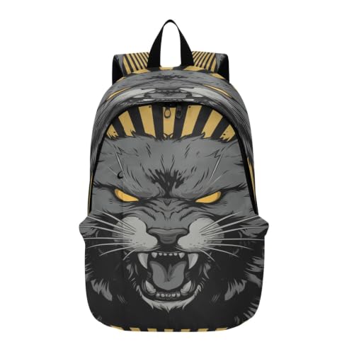 Sac à dos ordinateur portable chat noir en colère contre la fatigue dorsale en voyage