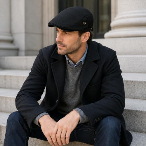 Image of 3Pcs Men's Newsboy Caps Cotton Cooling Hat Adjustable Flat Cap for Men
