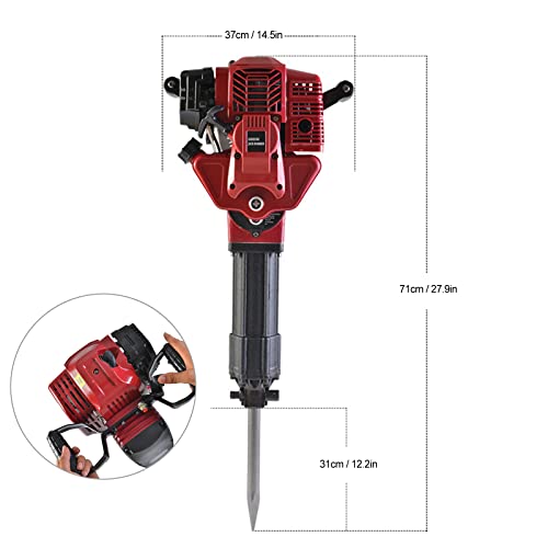 Multifunktions-Benzin-Abbruchhammer, handgeführter Gesteinsbohrer, vibrationsgedämpfter Griff, Betonbrecher, 1900-W… – Bild 5