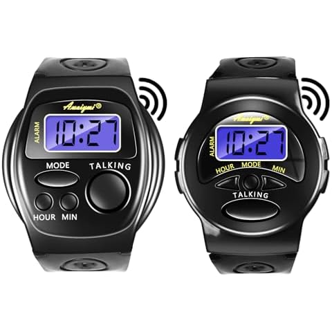 Awaiymi 2 Pack Talking Watch English Talking Watches for The Blind Clear Female Voice Talking Watch for Visually Impaired,Easy to use for Seniors,Blind,Visually Impaired,Best Gift for Seniors Cover