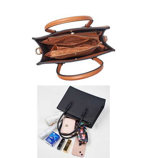 Bolso de mano de piel sintética para mujer, impermeable, con cremallera, bolso cruzado mediano