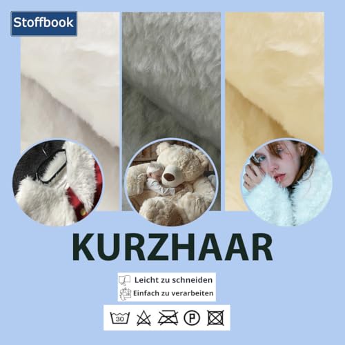 StoffBook schwarz kuschelfell kunstpelz teddyfell zottelfell stoff für nähen basteln plüschstoff fellimitat kinder und diy-projekte, d106