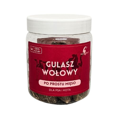 Liofilizowany gulasz wołowy 70g dla psa i kota | biotyna | żelazo | ZDROWY PRZYSMAK